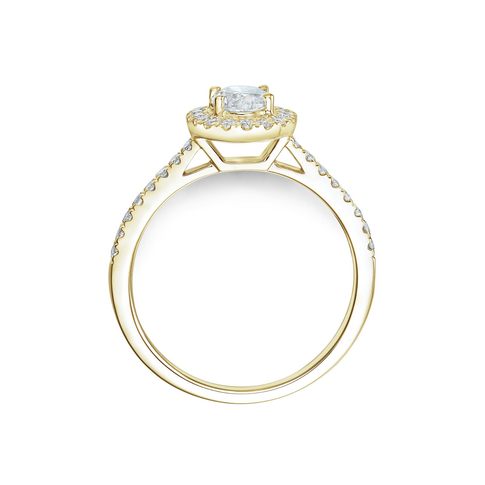 Bridal Eternity diamantring i gult gull oval 0,75 ct