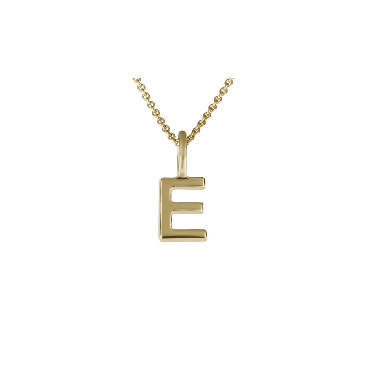 Bokstavanheng E i gult gull