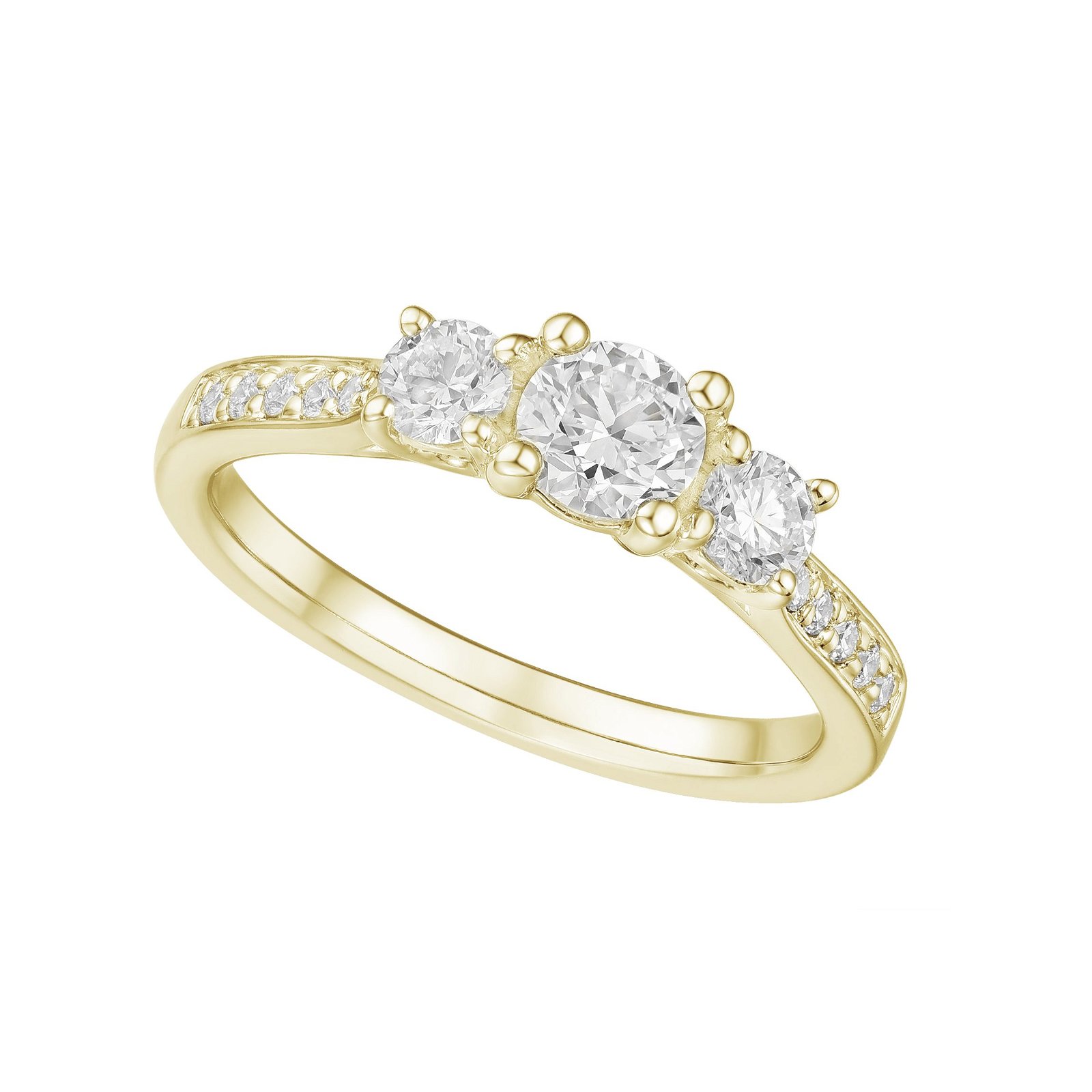 Bridal Eternity trestens diamantring i gult gull 1,00 ct