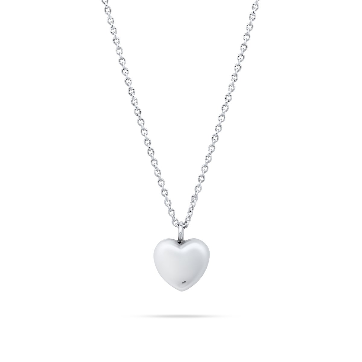 Rhodinert sølvsmykke med hjerte inkludert halskjede