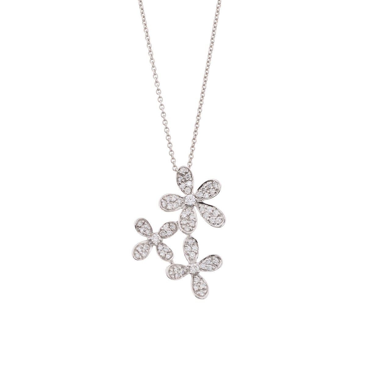 Diamantanheng med blomster 0,53 ct 